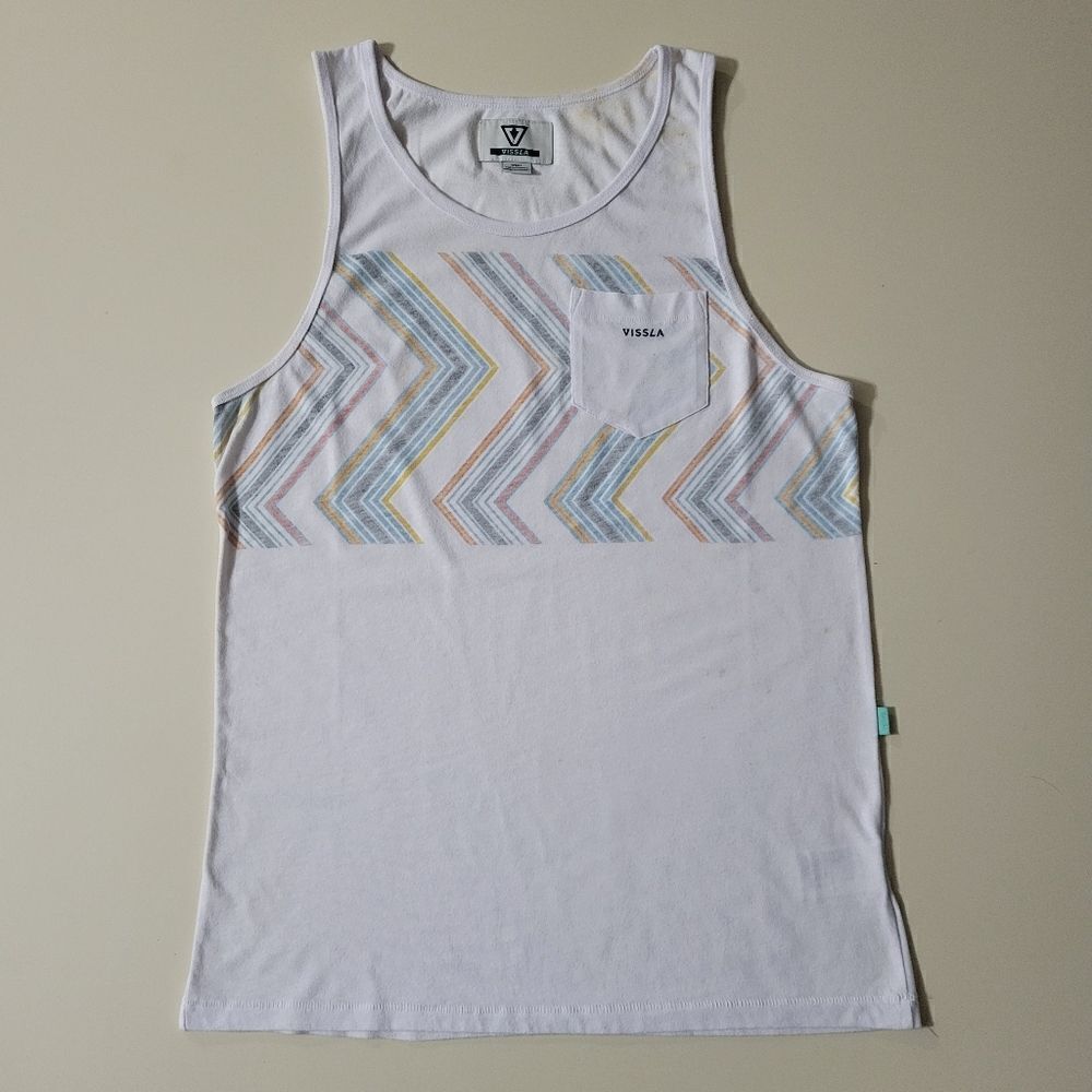 Vissla Men's Graphic White Tank Top